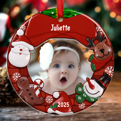 Décoration Sapin Noël photo personnalisée – Prénom & Année | Jessemade