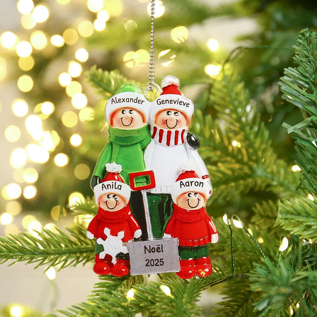 3-6 Noms Décoration Sapin Noël Poupée Acrylique Personnalisés avec Texte