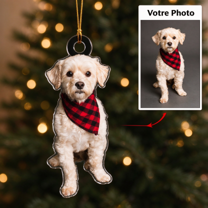 Décoration Sapin Noël Acrylique avec Photo Personnalisée