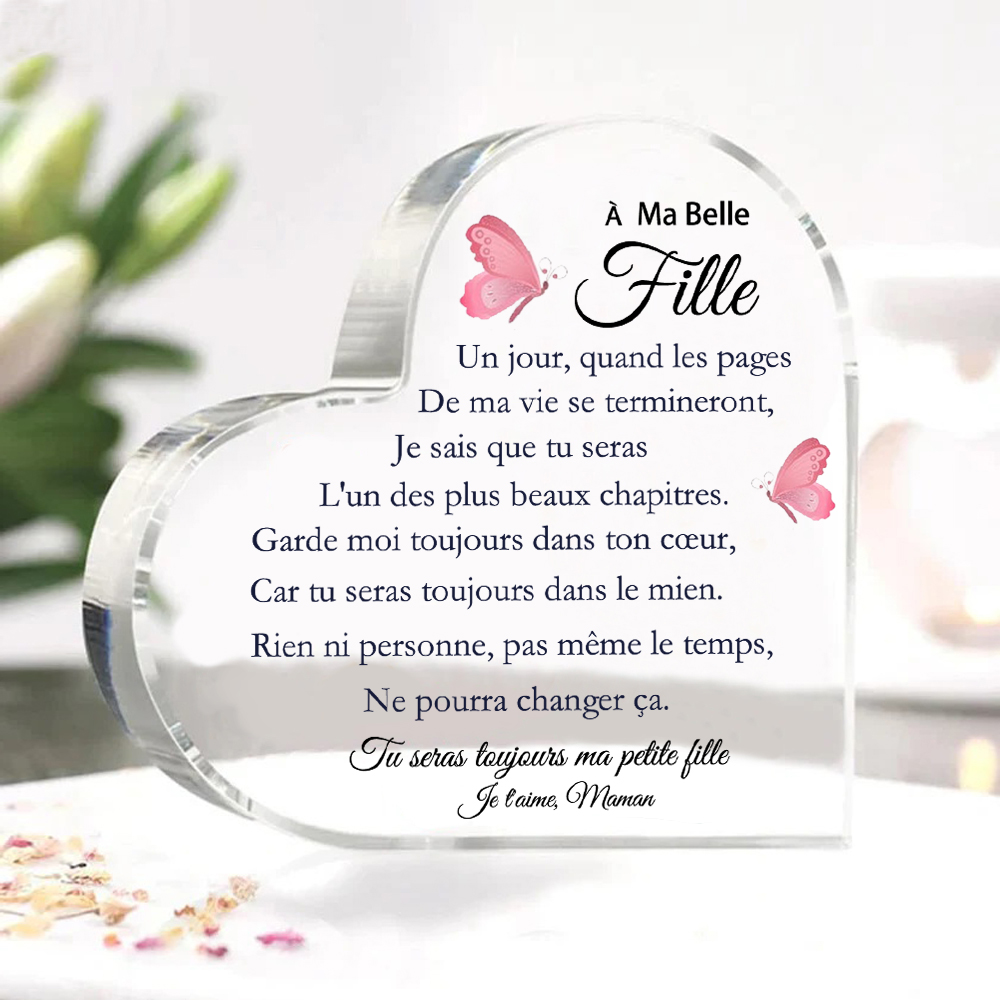 À Ma belle fille 2PCS Portefeuille Acrylique Plaque 1 Prénom Personnalisé avec fleur de naissance | Jessemade