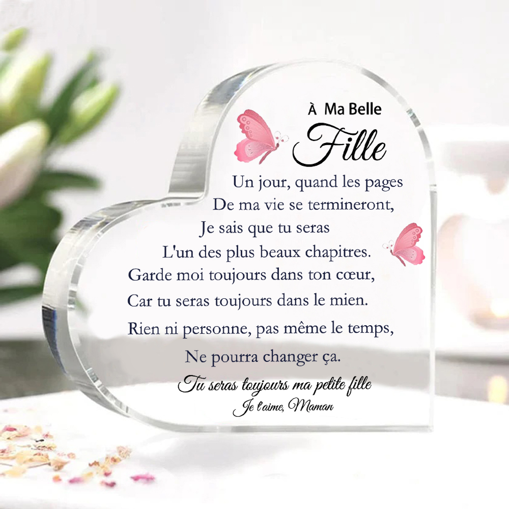 À Ma belle fille 2PCS Portefeuille Acrylique Plaque 1 Prénom Personnalisé avec fleur de naissance | Jessemade
