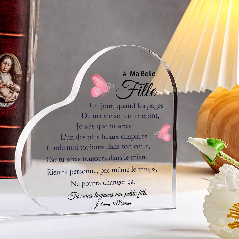 À Ma belle fille 2PCS Portefeuille Acrylique Plaque 1 Prénom Personnalisé avec fleur de naissance | Jessemade