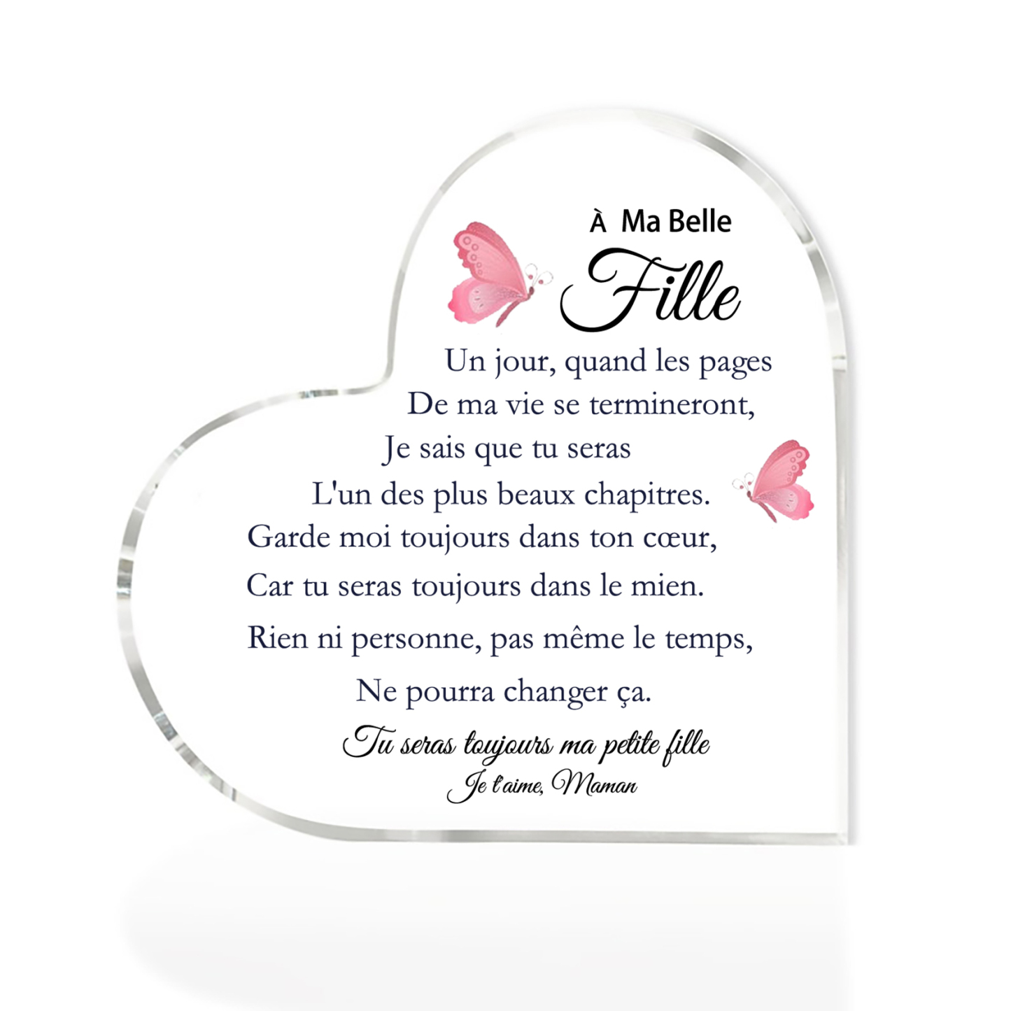 À Ma belle fille 2PCS Portefeuille Acrylique Plaque 1 Prénom Personnalisé avec fleur de naissance | Jessemade
