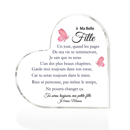 À Ma belle fille 2PCS Portefeuille Acrylique Plaque 1 Prénom Personnalisé avec fleur de naissance | Jessemade