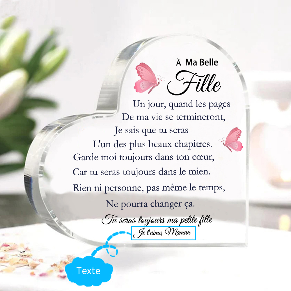 À Ma belle fille 2PCS Portefeuille Acrylique Plaque 1 Prénom Personnalisé avec fleur de naissance | Jessemade