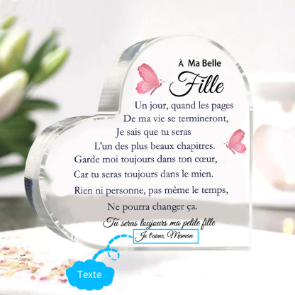 À Ma belle fille 2PCS Portefeuille Acrylique Plaque 1 Prénom Personnalisé avec fleur de naissance | Jessemade