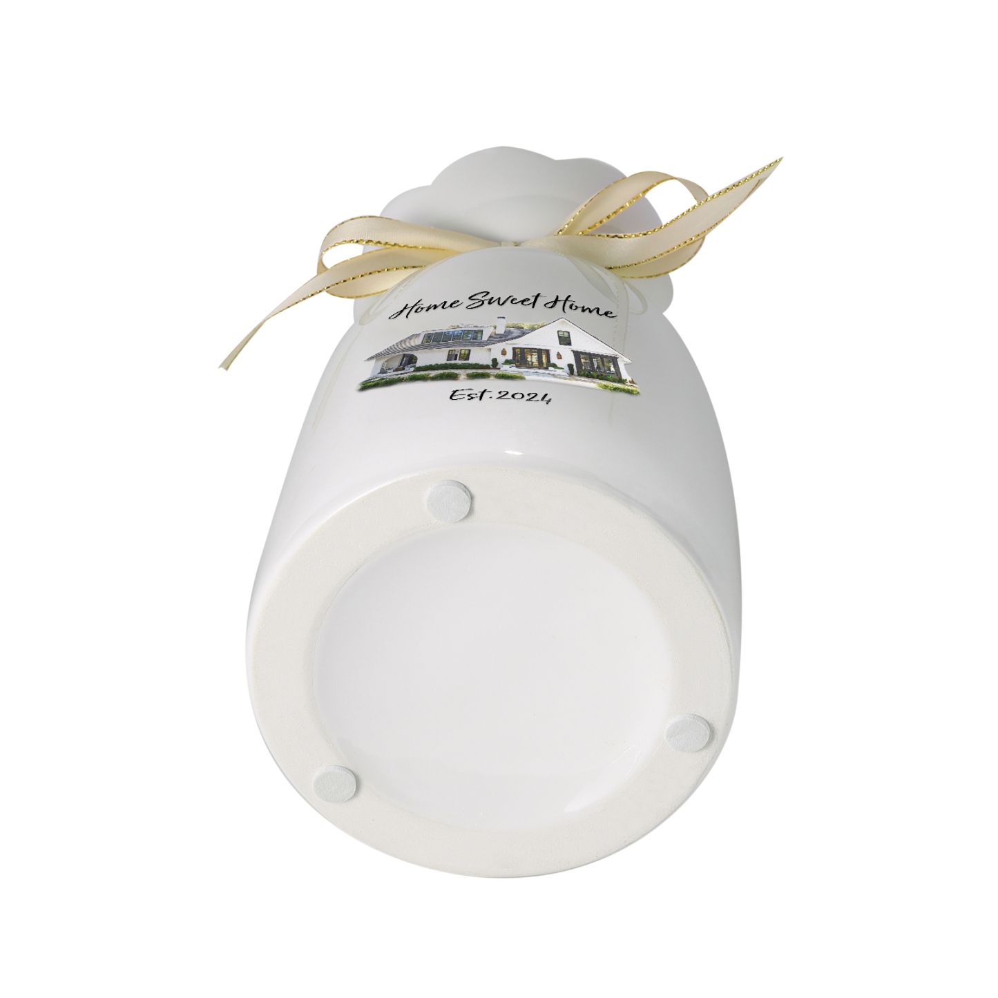 Vase décoratif Céramique maison 2 Prénoms Personnalisés avec photo et Date (sans plantes) | Jessemade