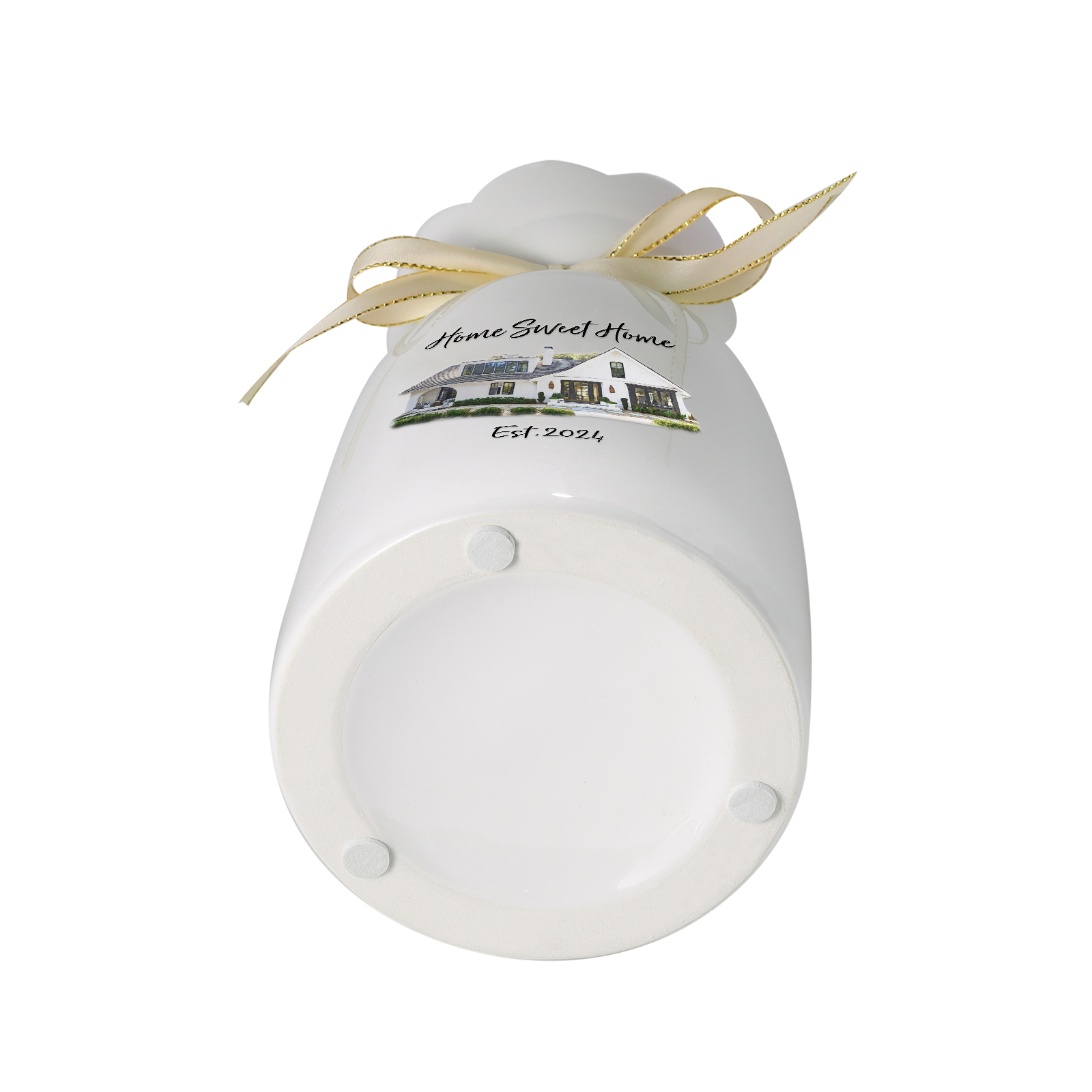 Vase décoratif Céramique maison 2 Prénoms Personnalisés avec photo et Date (sans plantes) | Jessemade