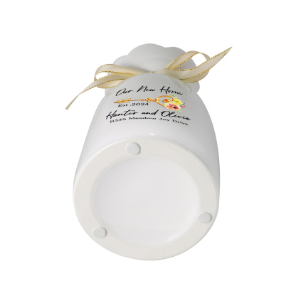 Vase décoratif Céramique rose et clé 3 Textes Personnalisés avecDate (sans plantes) | Jessemade