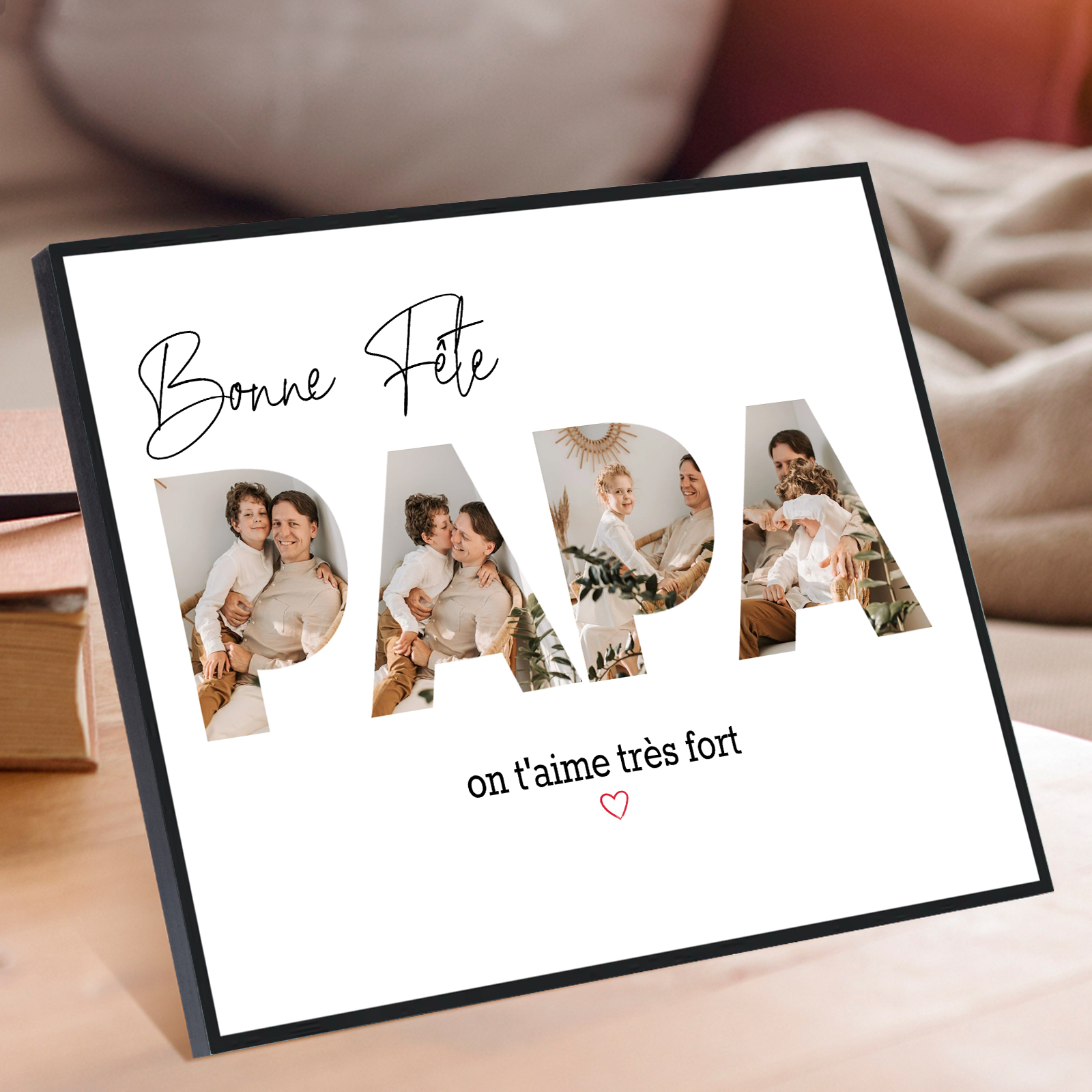 A mon Papa Cadre en bois 4 photos avec texte Cadeau pour papa | Jessemade