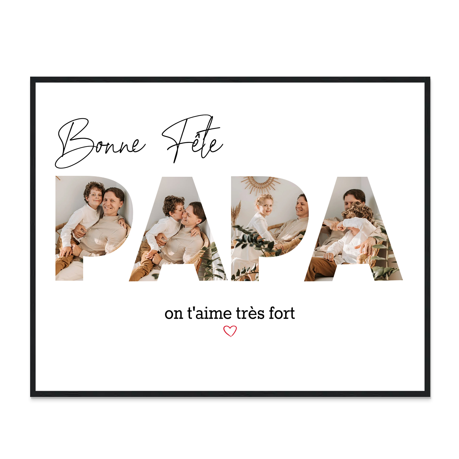 A mon Papa Cadre en bois 4 photos avec texte Cadeau pour papa | Jessem