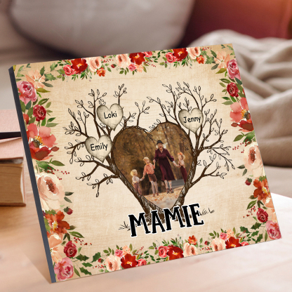 À ma Mamie Cadre imprimé en bois 3 Prénom personnalisé avec Texte et Photo｜Jessemade