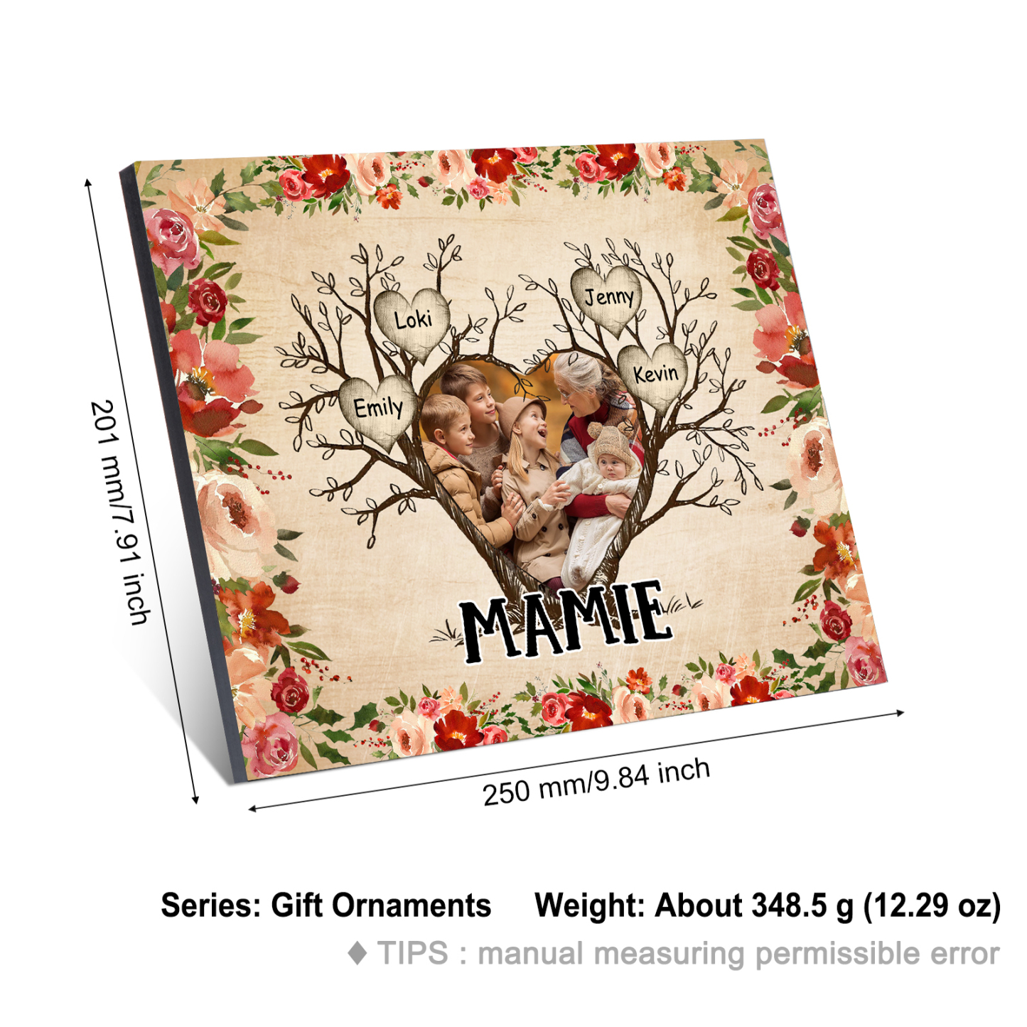 À ma Mamie Cadre imprimé en bois 4 Prénom personnalisé avec Texte et Photo|Jessemade