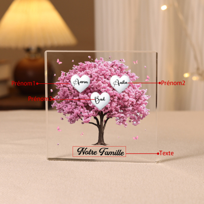 Plaque Acrylique Arbre Familial 3 Prénoms Personnalisés Cadeau famille | Jessemade