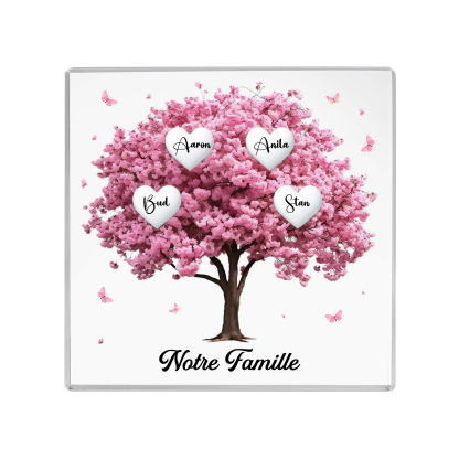 Plaque Acrylique Arbre Familial 4 Prénoms Personnalisés Cadeau famille | Jessemade