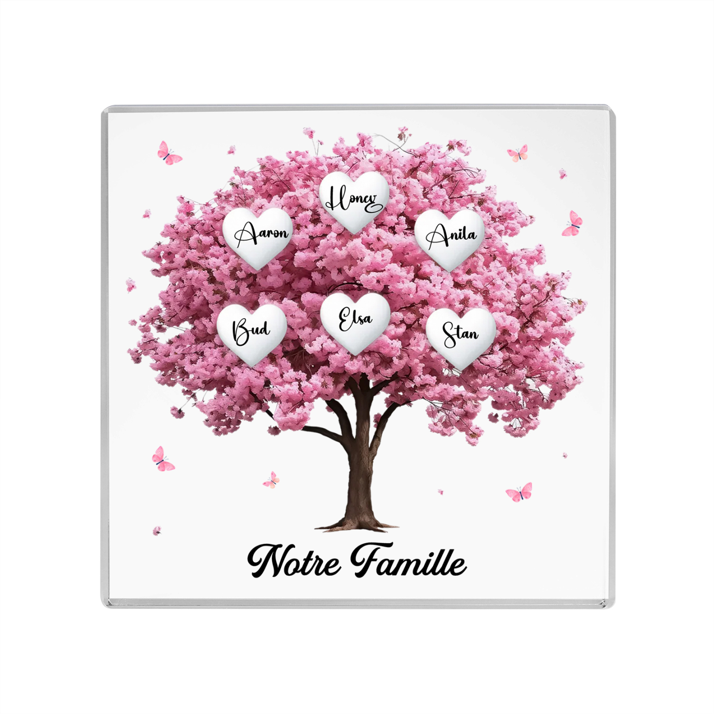 Plaque Acrylique Arbre Familial 6 Prénoms Personnalisés Cadeau famille | Jessemade