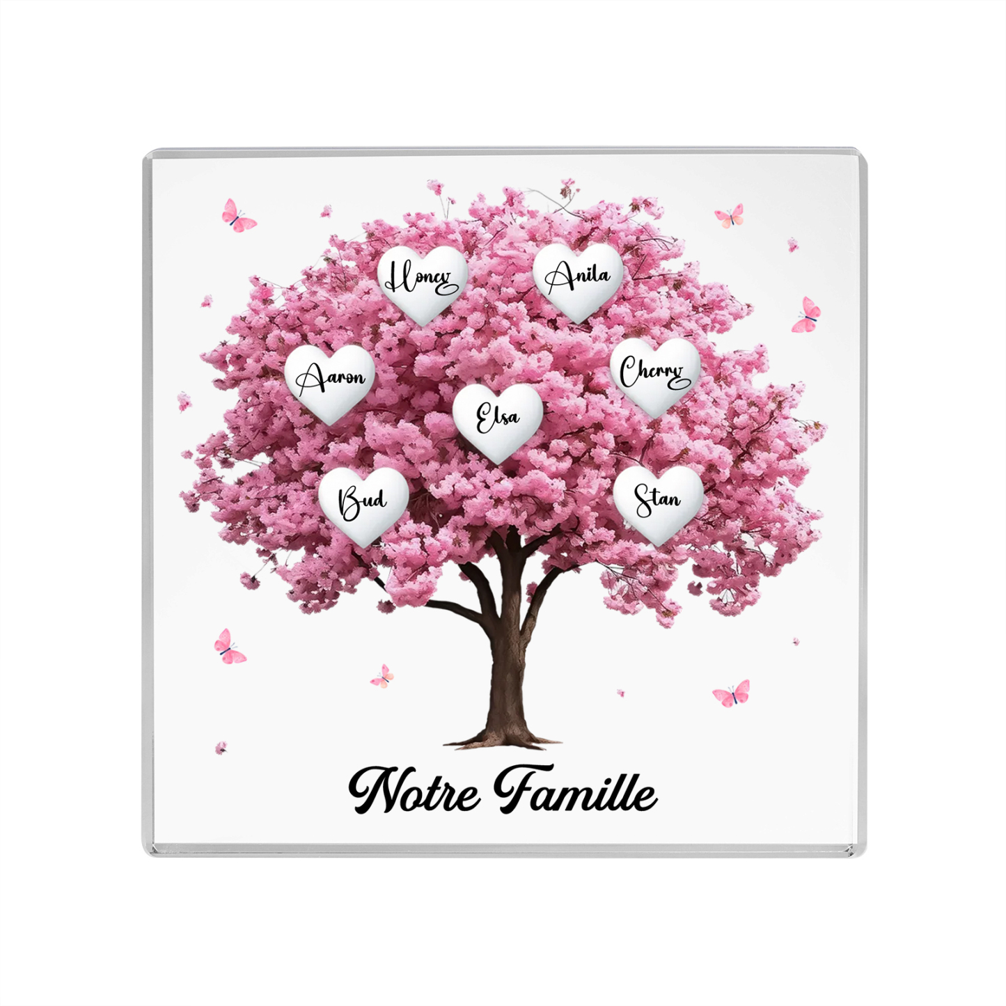 Plaque Acrylique Arbre Familial 7 Prénoms Personnalisés Cadeau famille | Jessemade