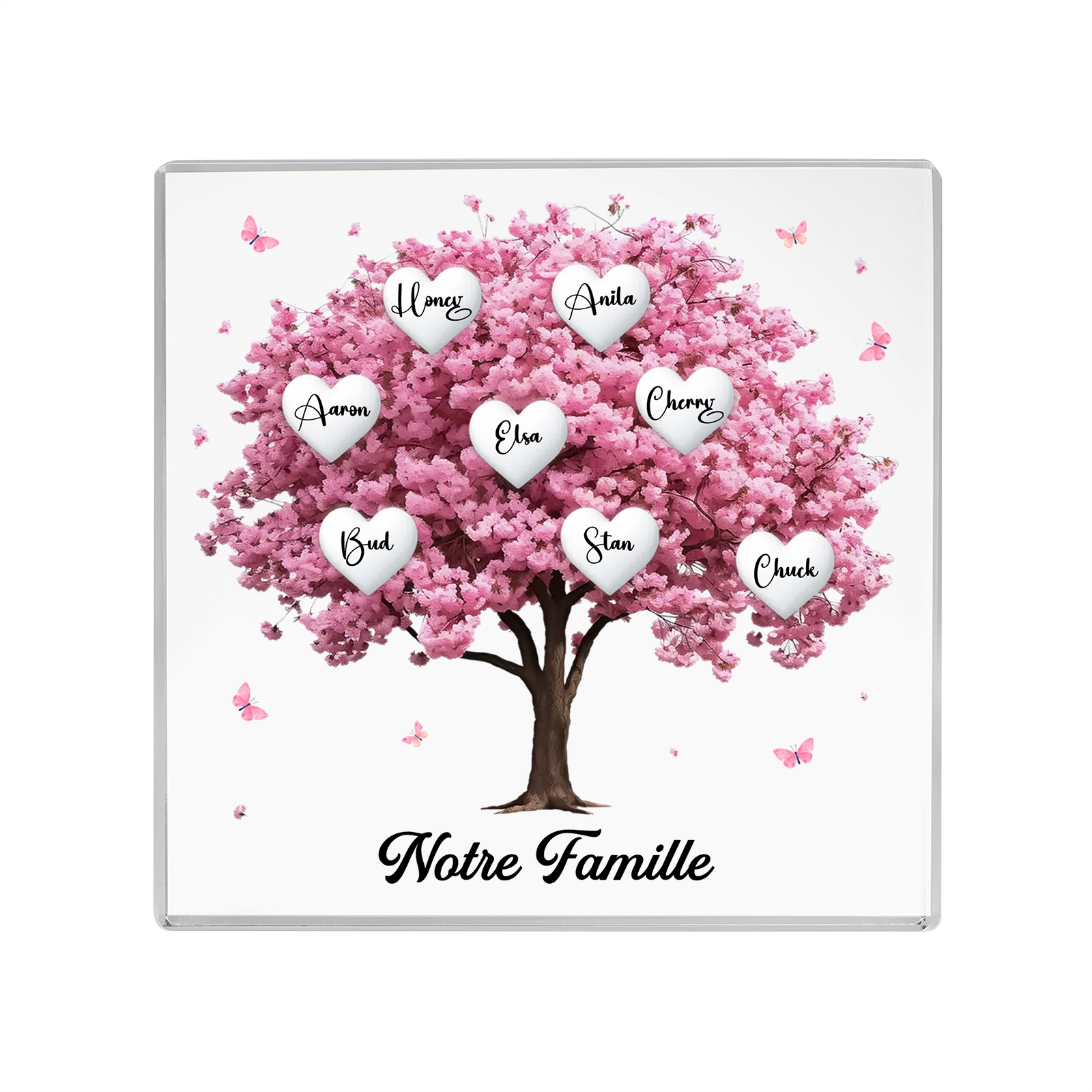 Plaque Acrylique Arbre Familial 8 Prénoms Personnalisés Cadeau famille | Jessemade