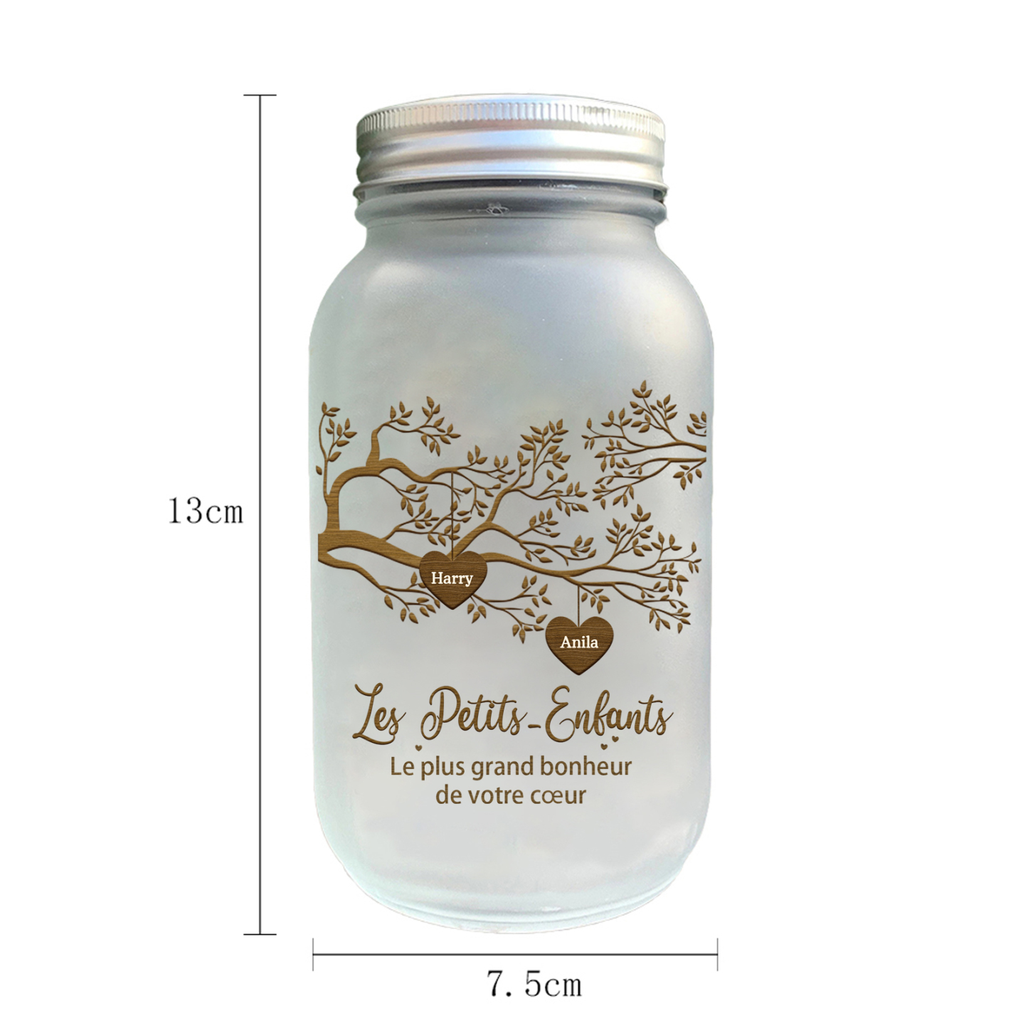 Bouteille lumineuse commémorative Ornements arbre de la famille Noël | Jessemade