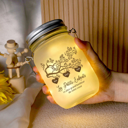 Bouteille lumineuse commémorative Ornements arbre de la famille 3 prénoms personnalisés Noël | Jessemade