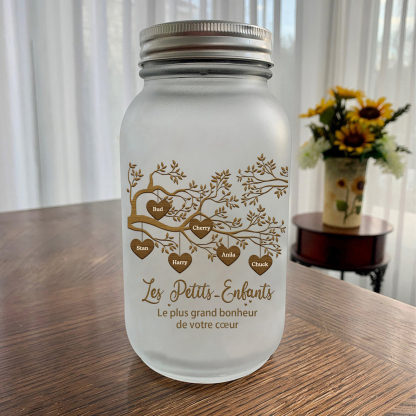 Bouteille lumineuse commémorative Ornements arbre de la famille 6 prénoms personnalisés Noël | Jessemade