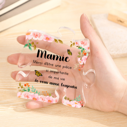 À ma Mamie Plaque Acrylique en forme de Puzzle Texte Personnalisé | Jessemade
