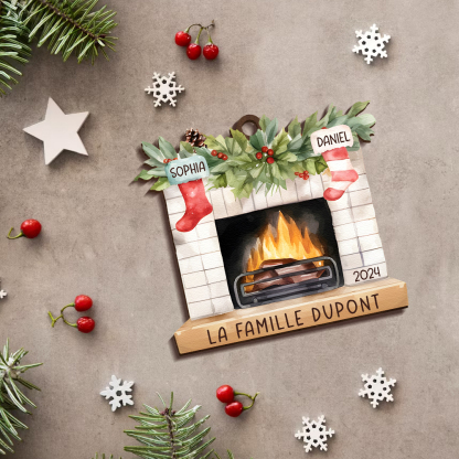 [Copy]Ornements de Noël en Résine avec 4 Poupées 4 Prénoms Personnalisés avec Texte