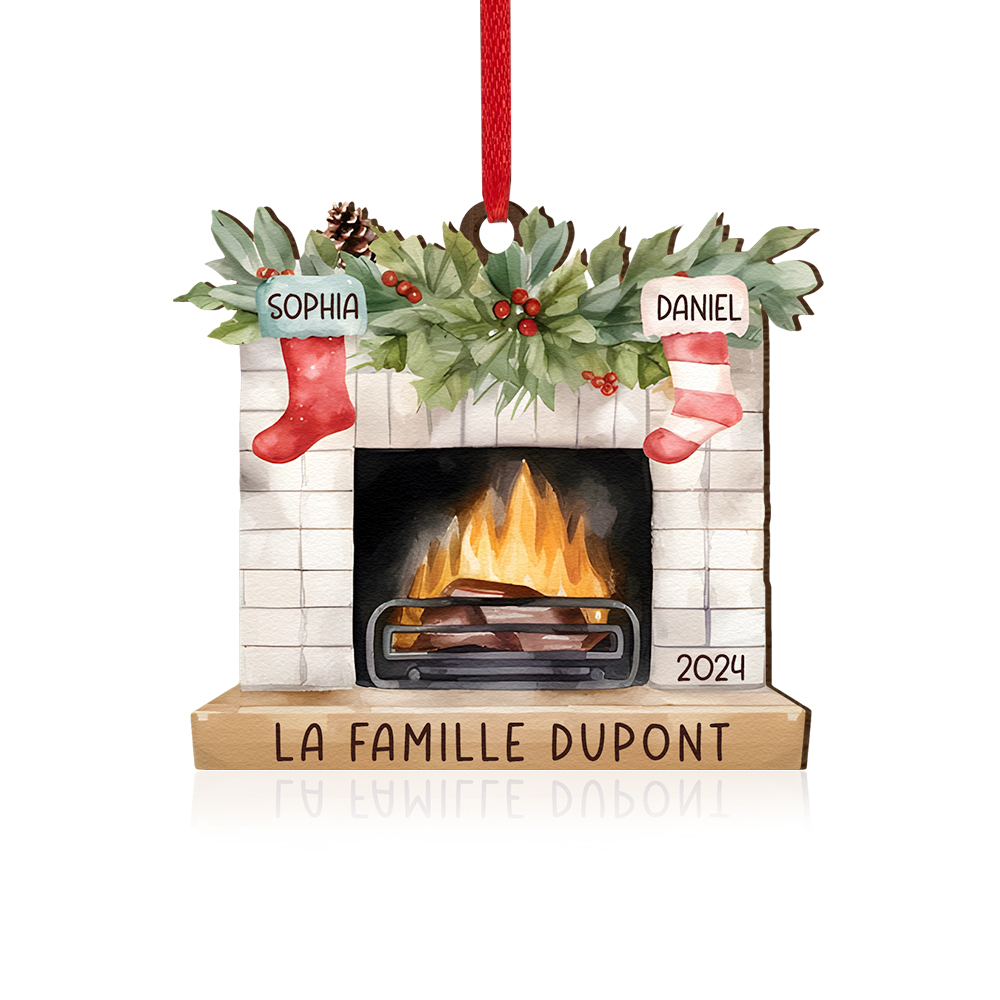 [Copy]Ornements de Noël en Résine avec 4 Poupées 4 Prénoms Personnalisés avec Texte
