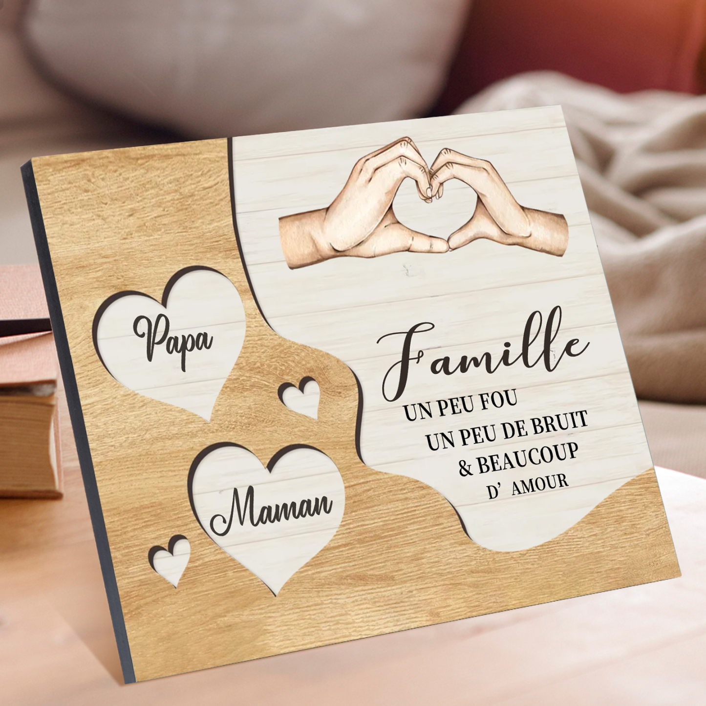 À ma Mamie et Papi Cadre en Bois 2 Prénoms Personnalisés Cadeau pour Noël | Jessemade