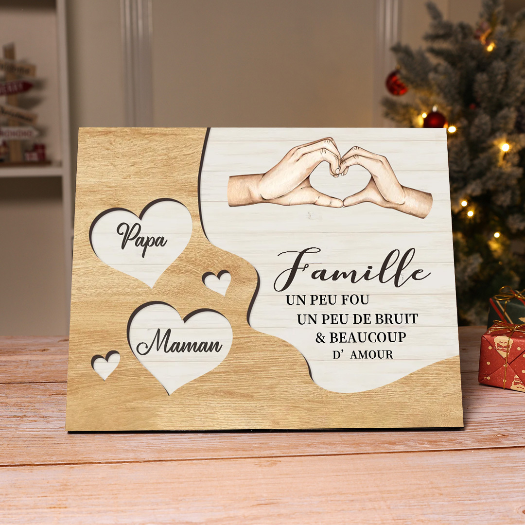 À ma Mamie et Papi Cadre en Bois 2 Prénoms Personnalisés Cadeau pour Noël | Jessemade