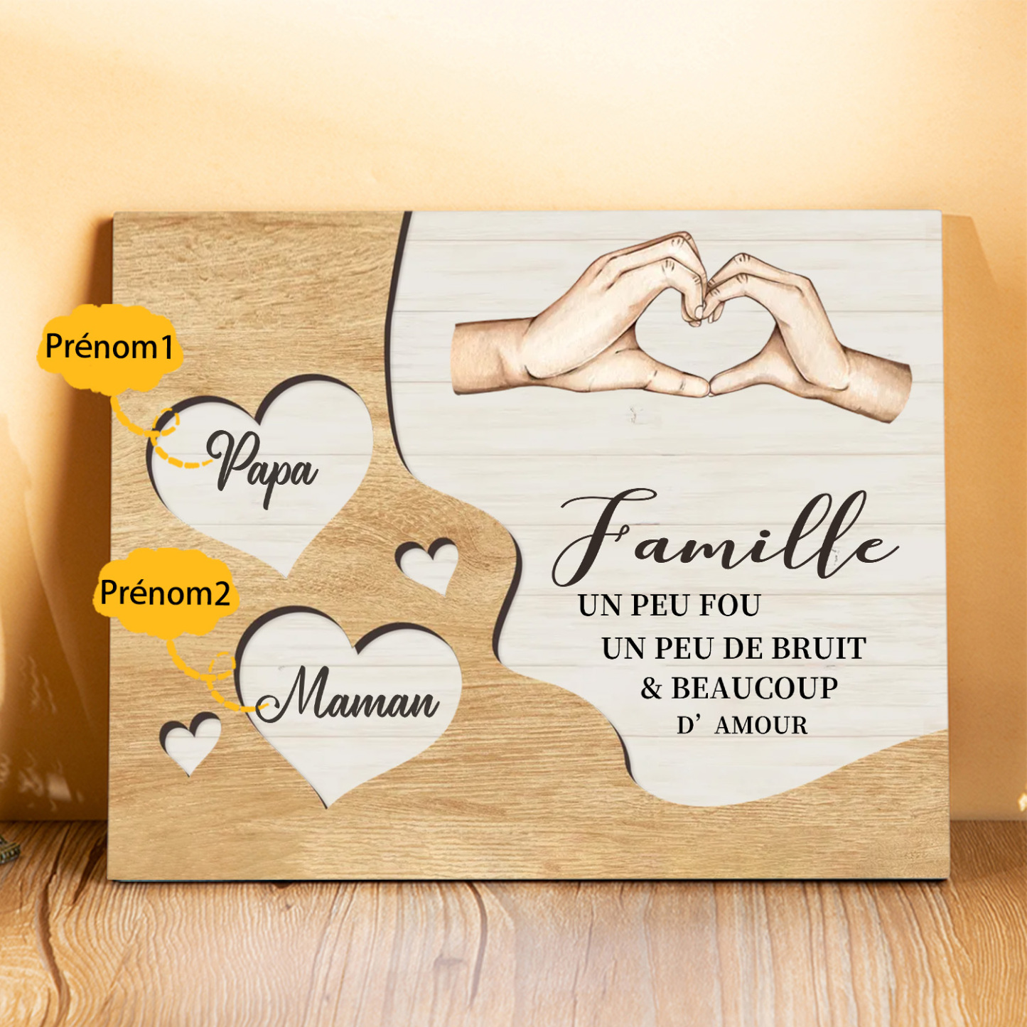 À ma Mamie et Papi Cadre en Bois 2 Prénoms Personnalisés Cadeau pour Noël | Jessemade
