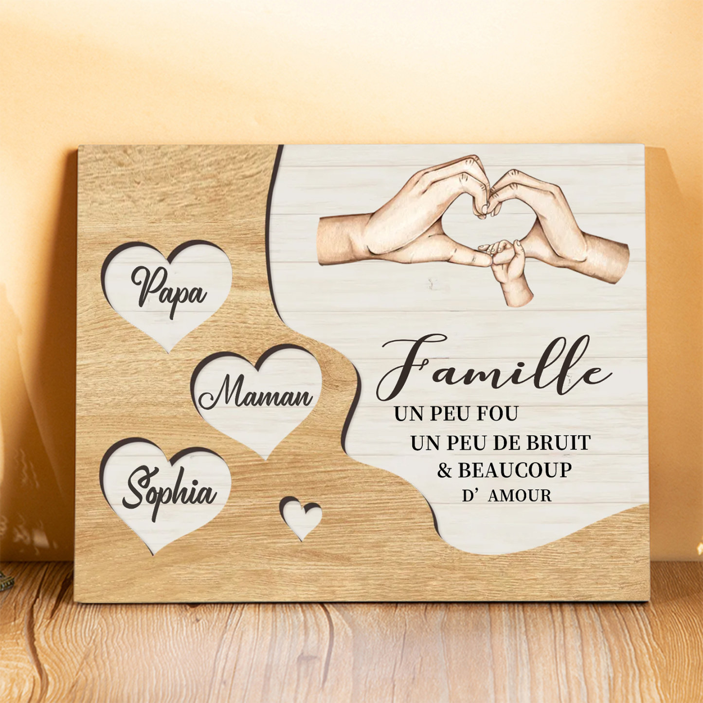 À ma Mamie et Papi Cadre en Bois 3 Prénoms Personnalisés Cadeau pour Noël | Jessemade