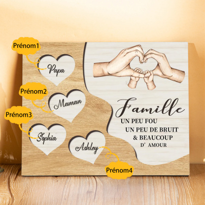 À ma Mamie et Papi  Cadre en Bois 4 Prénoms Personnalisés Cadeau pour Noël | Jessemade