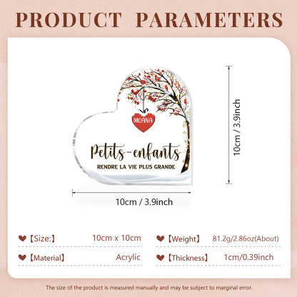 Plaque Acrylique arbre de la famille 1 Prénom Personnalisé avec texte Cadeau pour famille | Jessemade