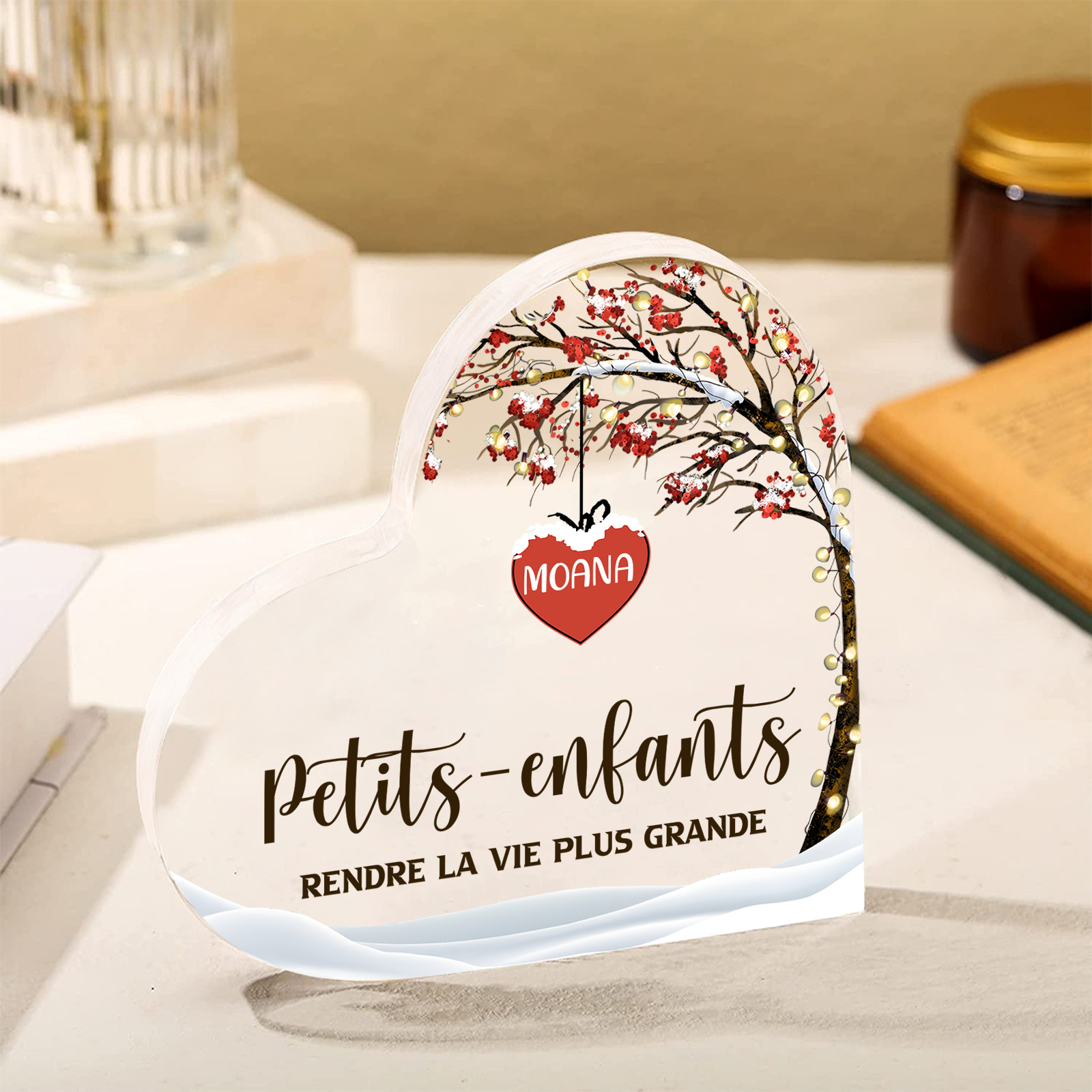 Plaque Acrylique arbre de la famille 1 Prénom Personnalisé avec texte Cadeau pour famille | Jessemade