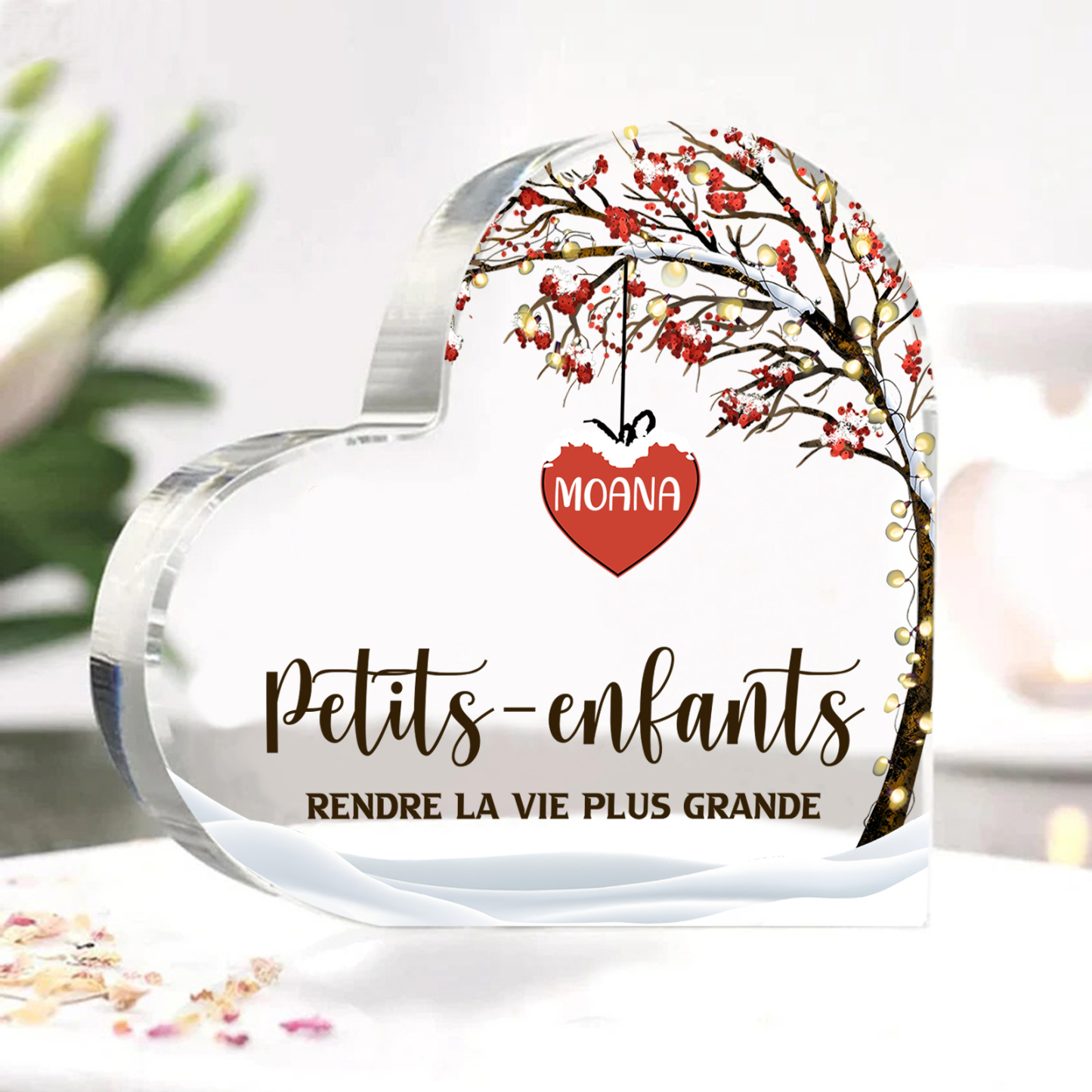 Plaque Acrylique arbre de la famille 1 Prénom Personnalisé avec texte Cadeau pour famille | Jessemade