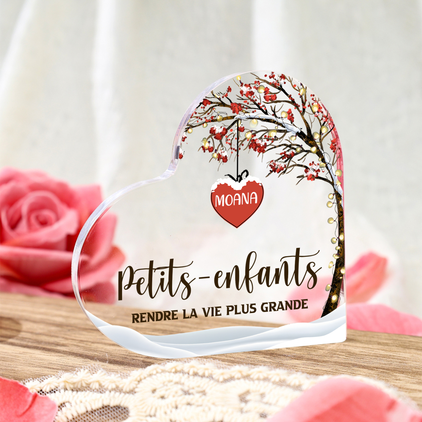 Plaque Acrylique arbre de la famille 1 Prénom Personnalisé avec texte Cadeau pour famille | Jessemade