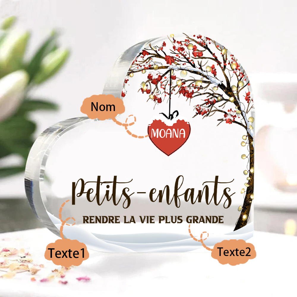 Plaque Acrylique arbre de la famille 1 Prénom Personnalisé avec texte Cadeau pour famille | Jessemade