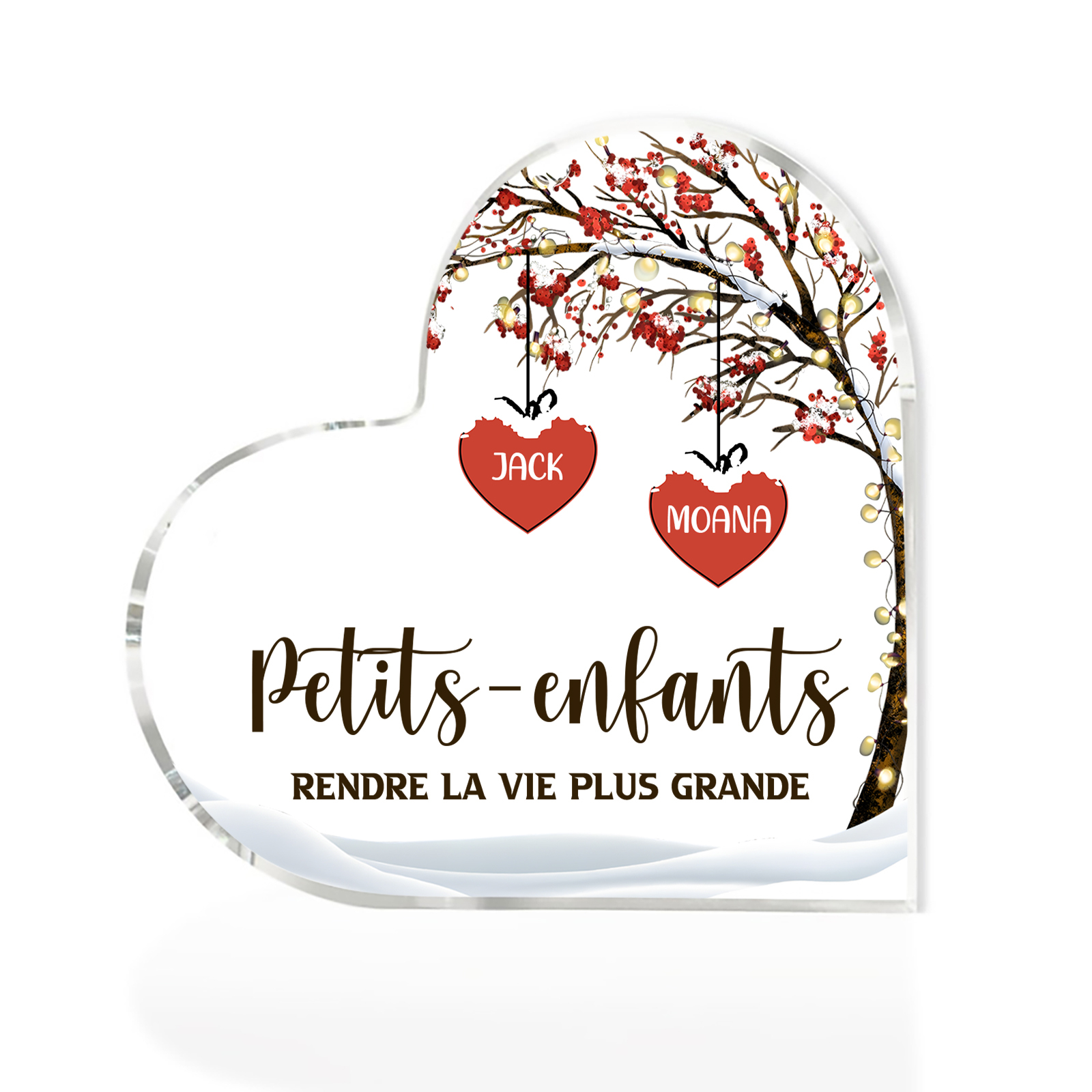 Plaque Acrylique arbre de la famille 2 Prénoms Personnalisés avec texte Cadeau pour famille | Jessemade