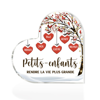 Plaque Acrylique arbre de la famille 6 Prénoms Personnalisés avec texte Cadeau pour famille | Jessemade