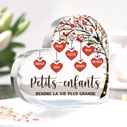Plaque Acrylique arbre de la famille 7 Prénoms Personnalisés avec texte Cadeau pour famille | Jessemade