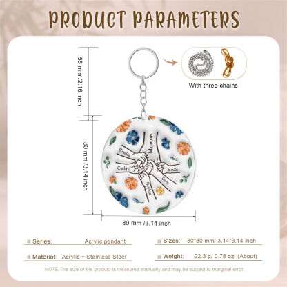 Ornements Acrylique main 6 Prénoms Personnalisés Émotionnel et Pratique Cadeau pour famille | Jessemade
