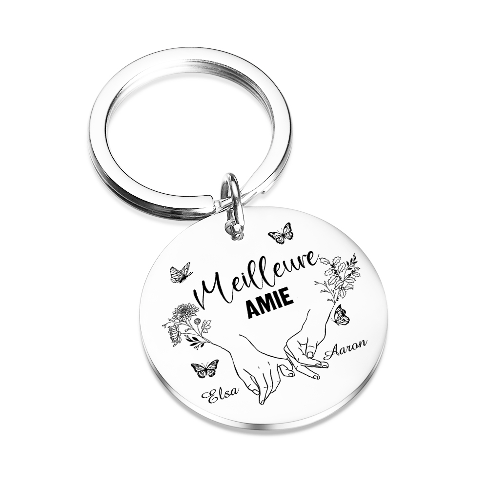 À Ma Meilleure Amie Porte-Clés Promesse du petit doigt 2 Prénoms Perso
