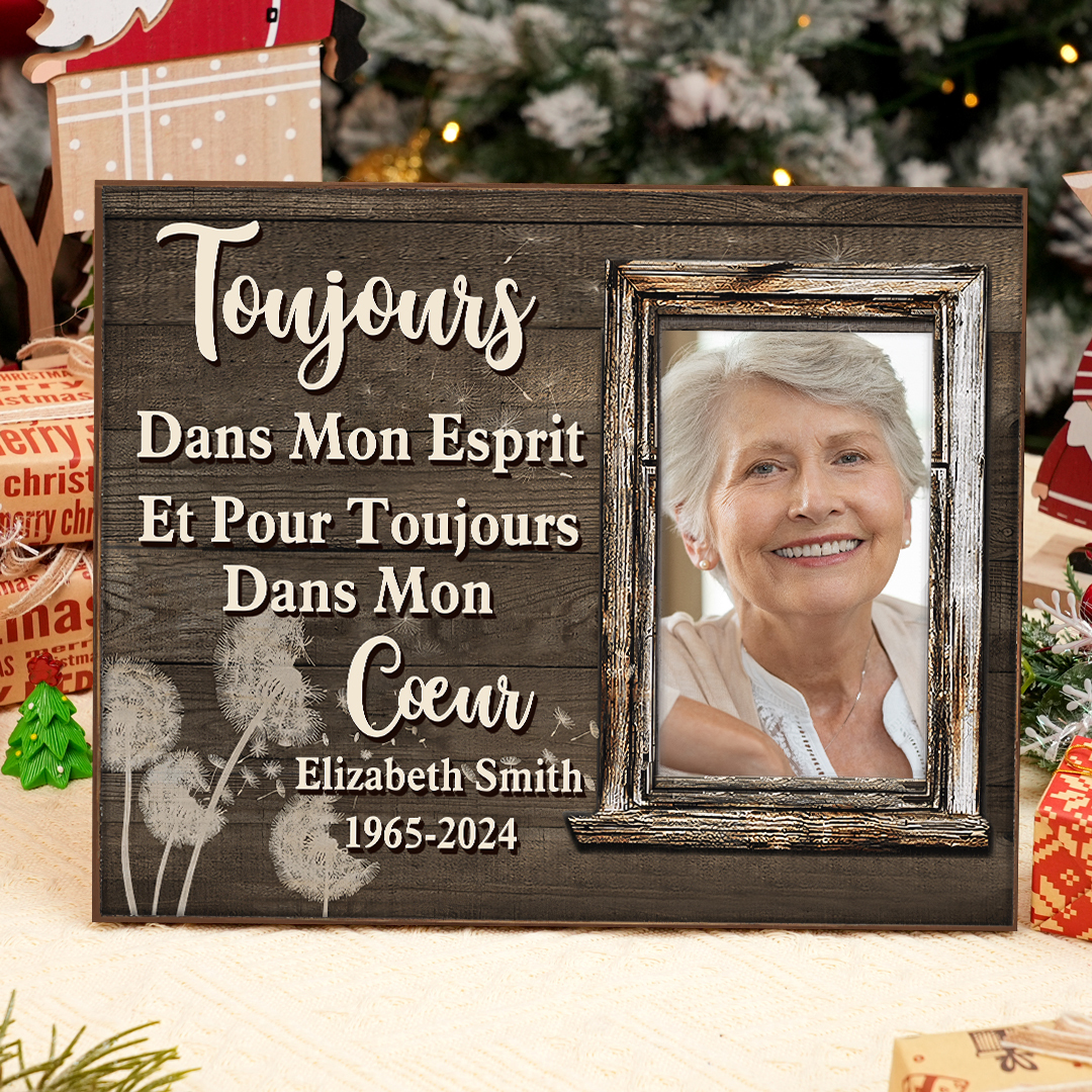 À Mamie /Papi Cadre en bois Commémoratif 1 Prénom personnalisé avec photo et annéns Cadeau pour mamie ou papi | Jessemade