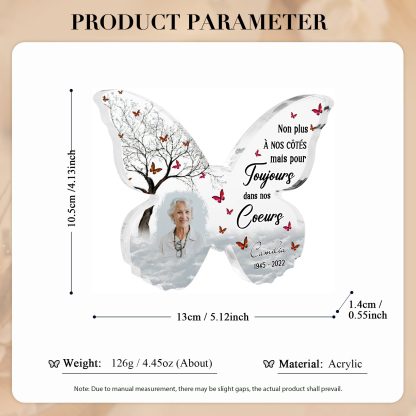 À Maman/Mamie Plaque Acrylique en forme de Papillon 1 Prénoms et 1 photo Personnalisés avec années Decoration arbres et Papillons | Jessemade