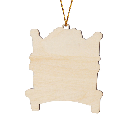 Décoration Sapin Noël en bois lit rouge 7 Prénoms Personnalisés avec texte et année Ornement de Noël Cadeau pour famille | Jessemade