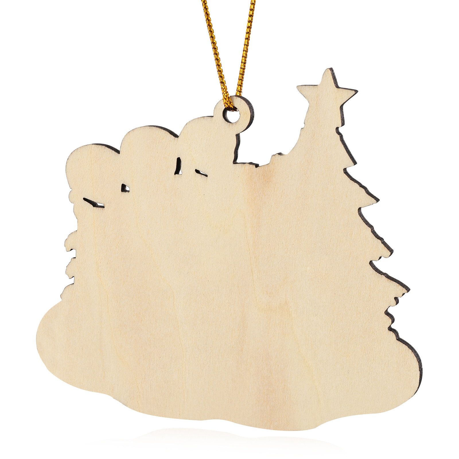 Décoration Sapin Noël en bois Sapin et lutins 3 Prénoms Personnalisés avec texte Ornement de Noël Cadeau pour famille | Jessemade