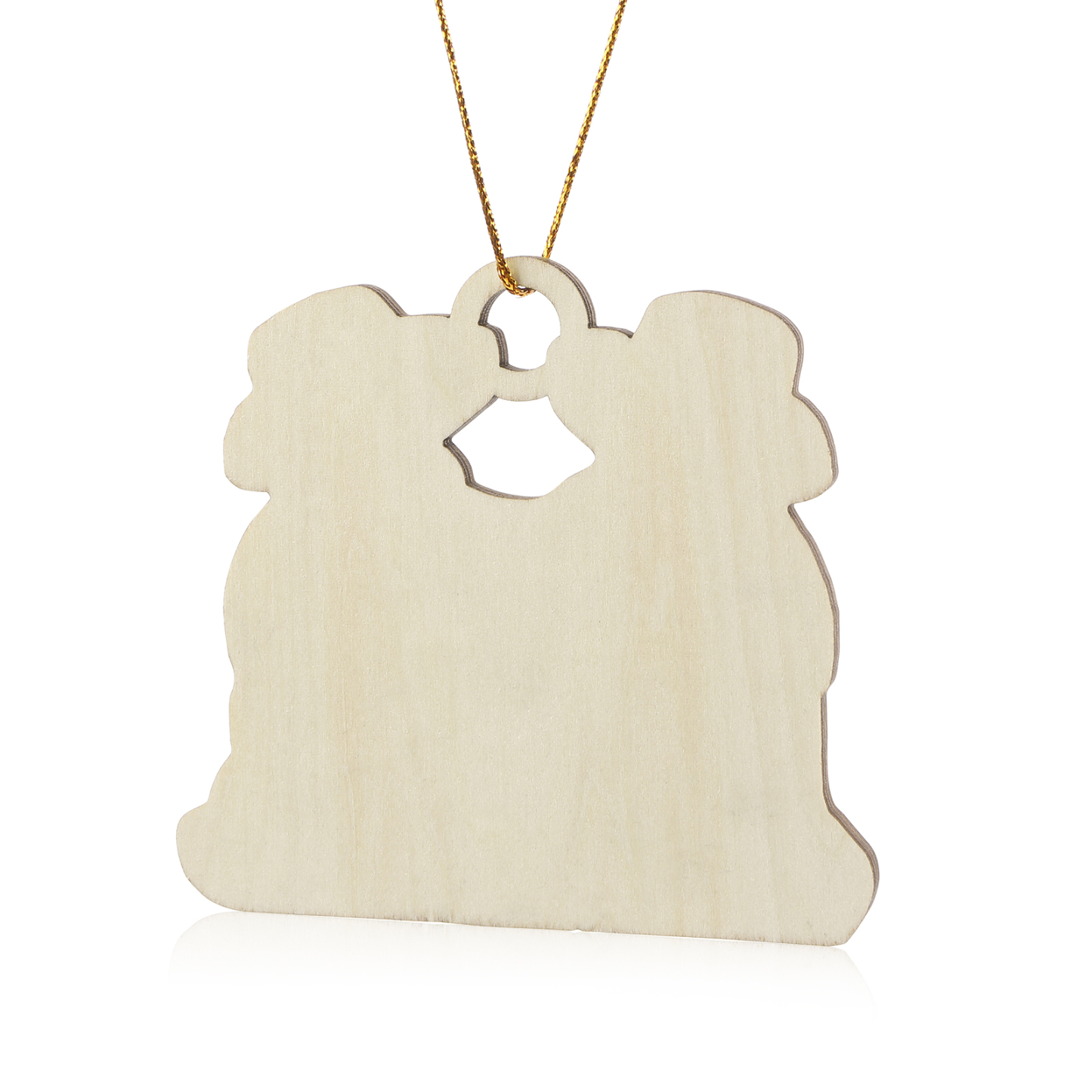 Décoration Sapin Noël en bois bonhommes de sable 2 Prénoms Personnalisés avec Texte Cadeau pour Famille | Jessemade