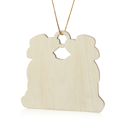 Décoration Sapin Noël en bois bonhommes de sable 2 Prénoms Personnalisés avec Texte Cadeau pour Famille | Jessemade