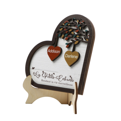 À Mamie Décoration en bois l'arbre des cœurs 2 Prénoms Personnalisés Ornement Famille Cadeau pour mamie | Jessemade